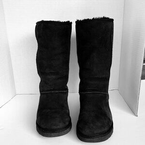 UGG Women's Classic Tall II Suede Boot Black Sz 7